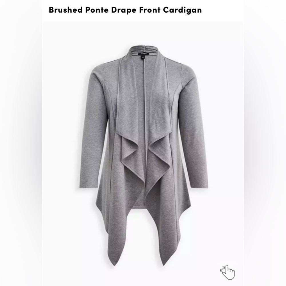 Torrid Heather Gray Draped Cardigan